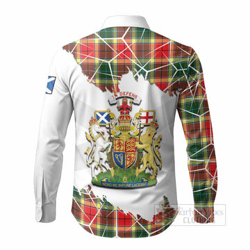 Gibson (Gibbs or Gibsone) Tartan Long Sleeve Button Shirts with Family Crest and Lion Rampant Grunge Style
