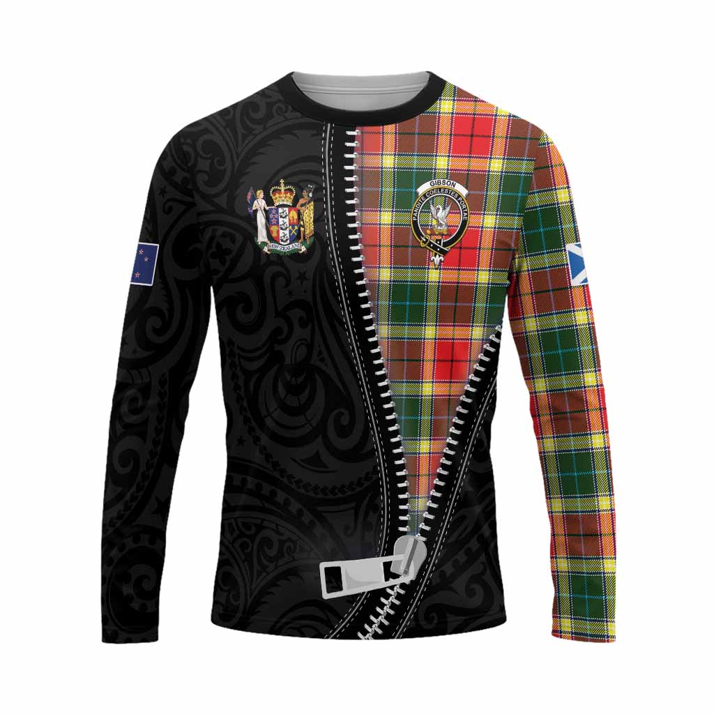 Gibson (Gibbs or Gibsone) Tartan Long Sleeve T-Shirt New Zealand Pattern Unique Zipper Stylized