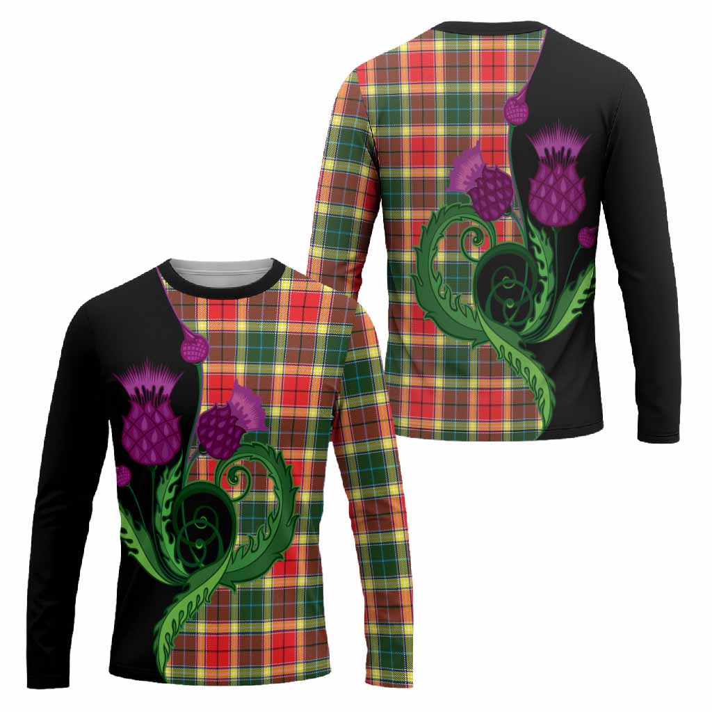 Gibson (Gibbs or Gibsone) Tartan Long Sleeve T-Shirt Traditional Scottish Thistle