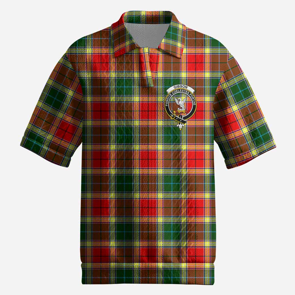 Gibson (Gibbs or Gibsone) Tartan Men’s Polo Sweater Top with Family Crest