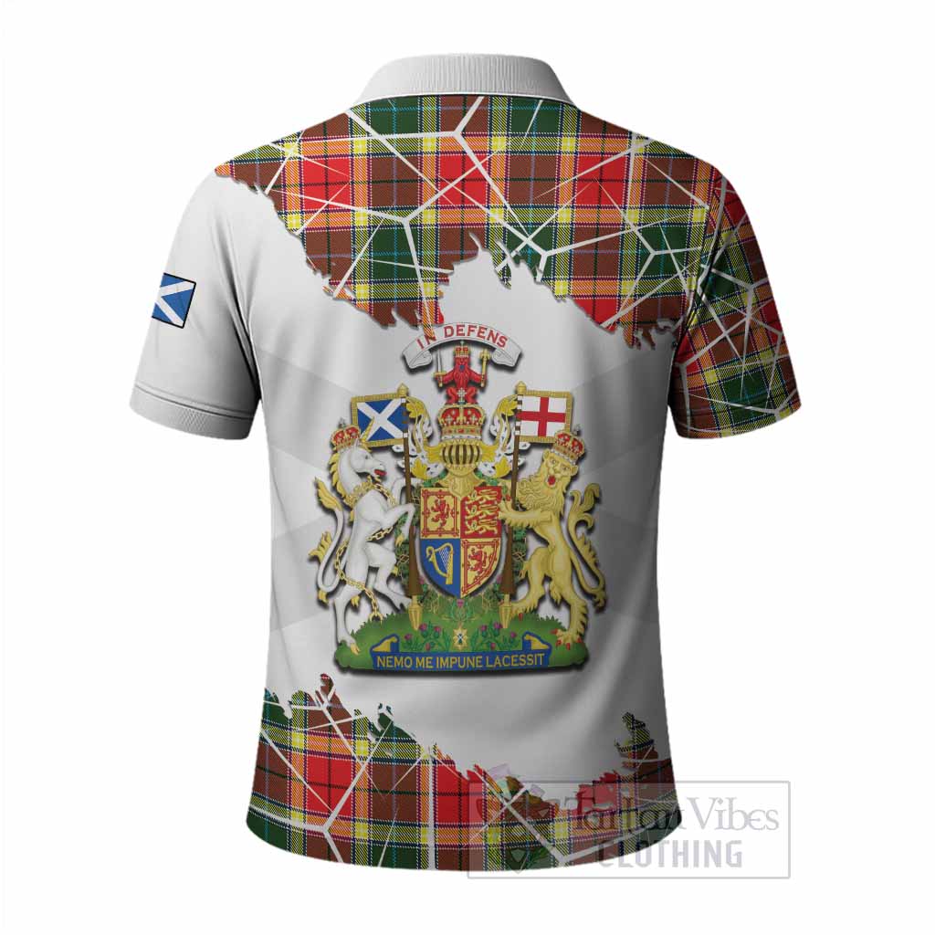 Gibson (Gibbs or Gibsone) Tartan Polo Shirt with Family Crest and Lion Rampant Grunge Style