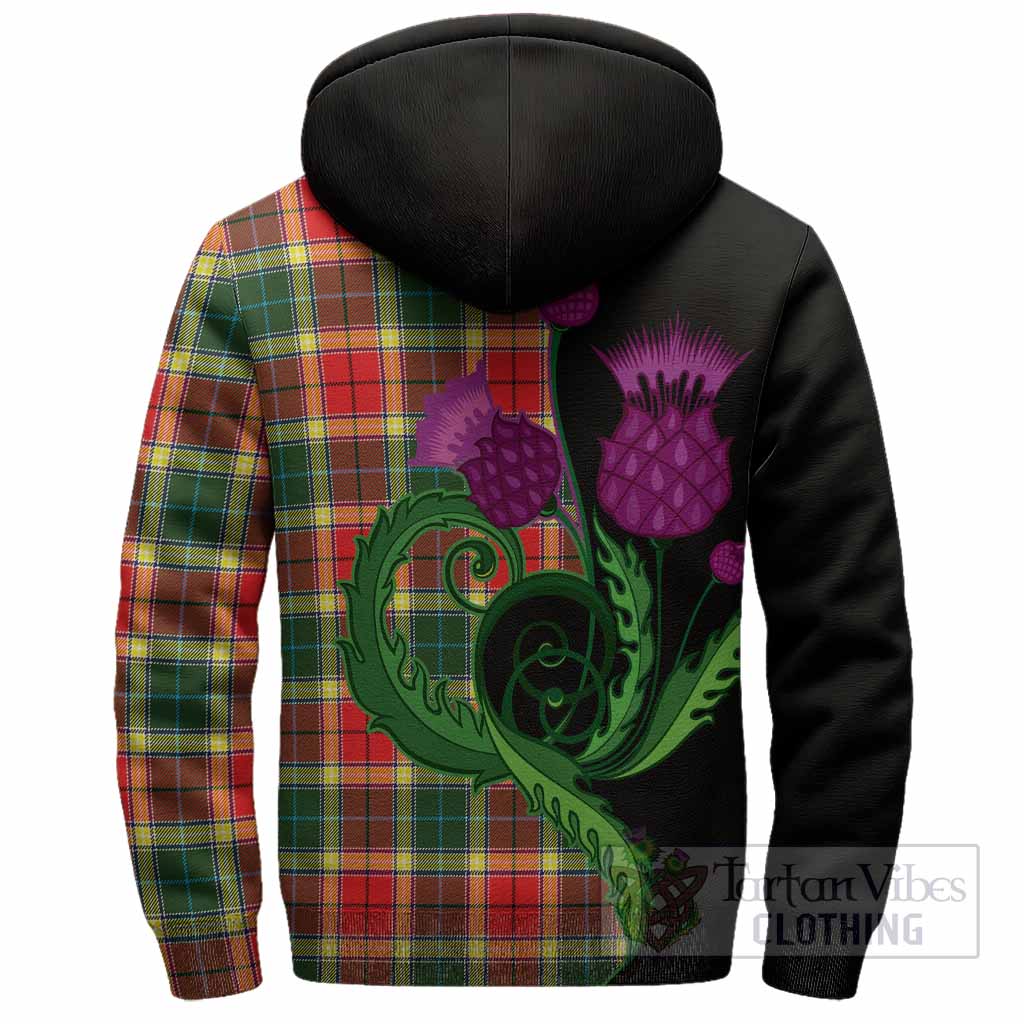 Gibson (Gibbs or Gibsone) Tartan Sherpa Hoodie Traditional Scottish Thistle