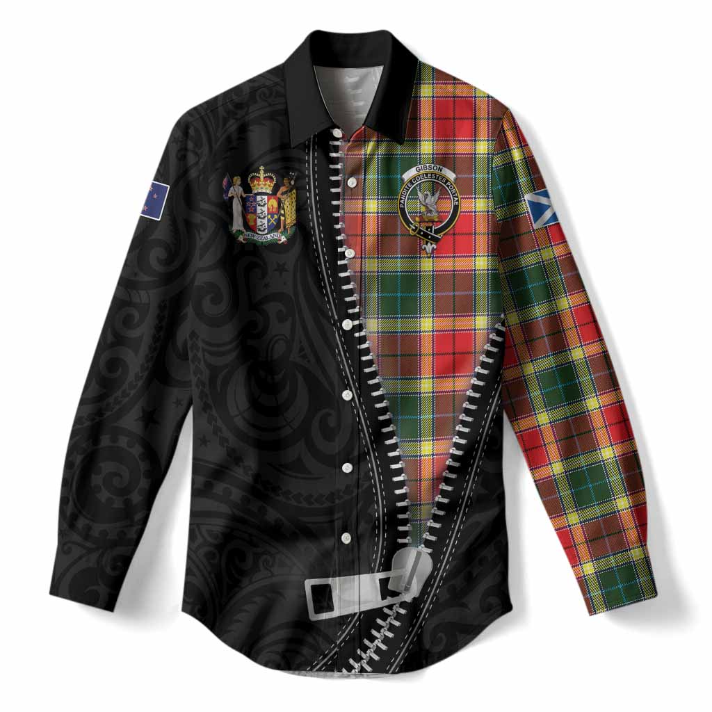Gibson (Gibbs or Gibsone) Tartan Women Casual Shirt New Zealand Pattern Unique Zipper Stylized