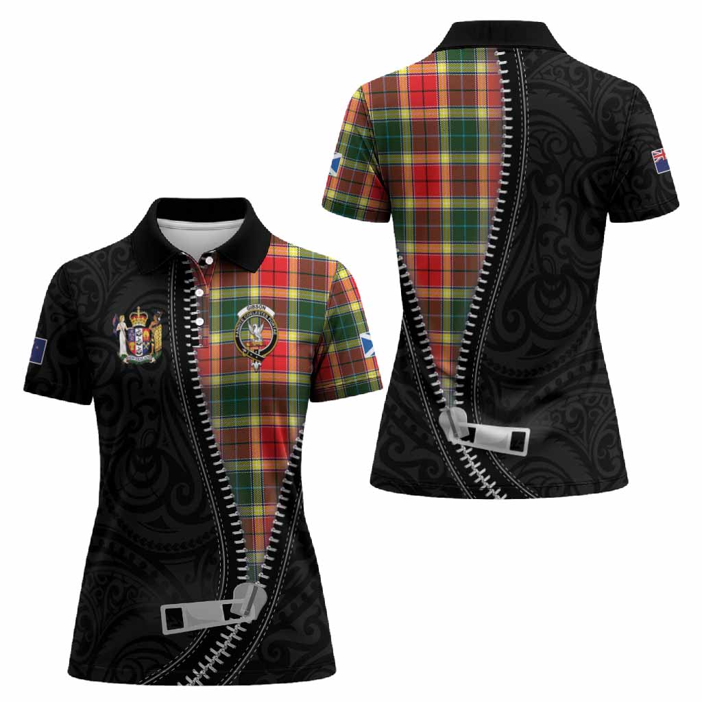 Gibson (Gibbs or Gibsone) Tartan Women Polo Shirt New Zealand Pattern Unique Zipper Stylized