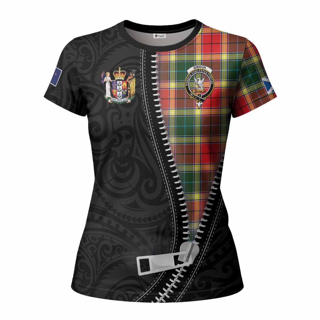 Gibson (Gibbs or Gibsone) Tartan Women T shirt New Zealand Pattern Unique Zipper Stylized