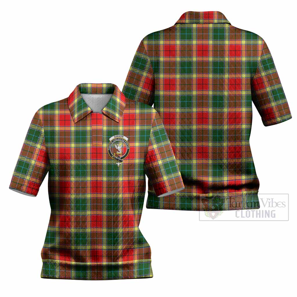 Gibson (Gibbs or Gibsone) Tartan Women’s Polo Sweater Top with Family Crest