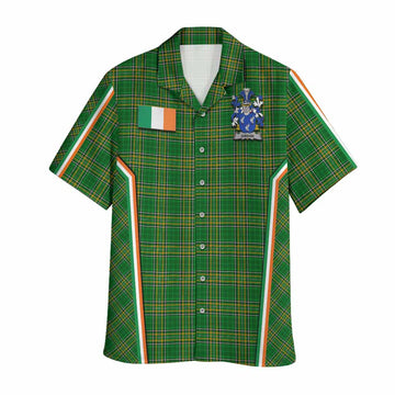 Gibson Irish Clan Coat of Arm Tartan Hawaiian Shirt Flag Style