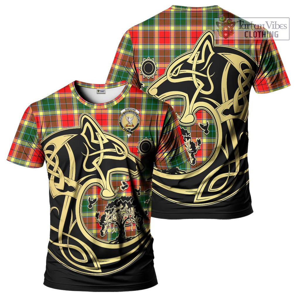 Gibsone Tartan T-Shirt with Family Crest Celtic Wolf Style Kid's Shirt - Tartan Vibes Clothing