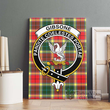 Gibsone Tartan Canvas Print Wall Art with Family Crest