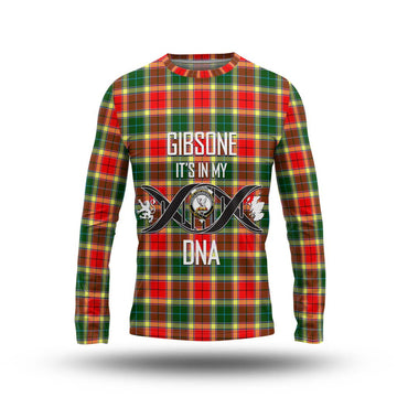 Gibsone Tartan Long Sleeve T-Shirt with Family Crest DNA In Me Style Unisex - Tartanvibesclothing Shop