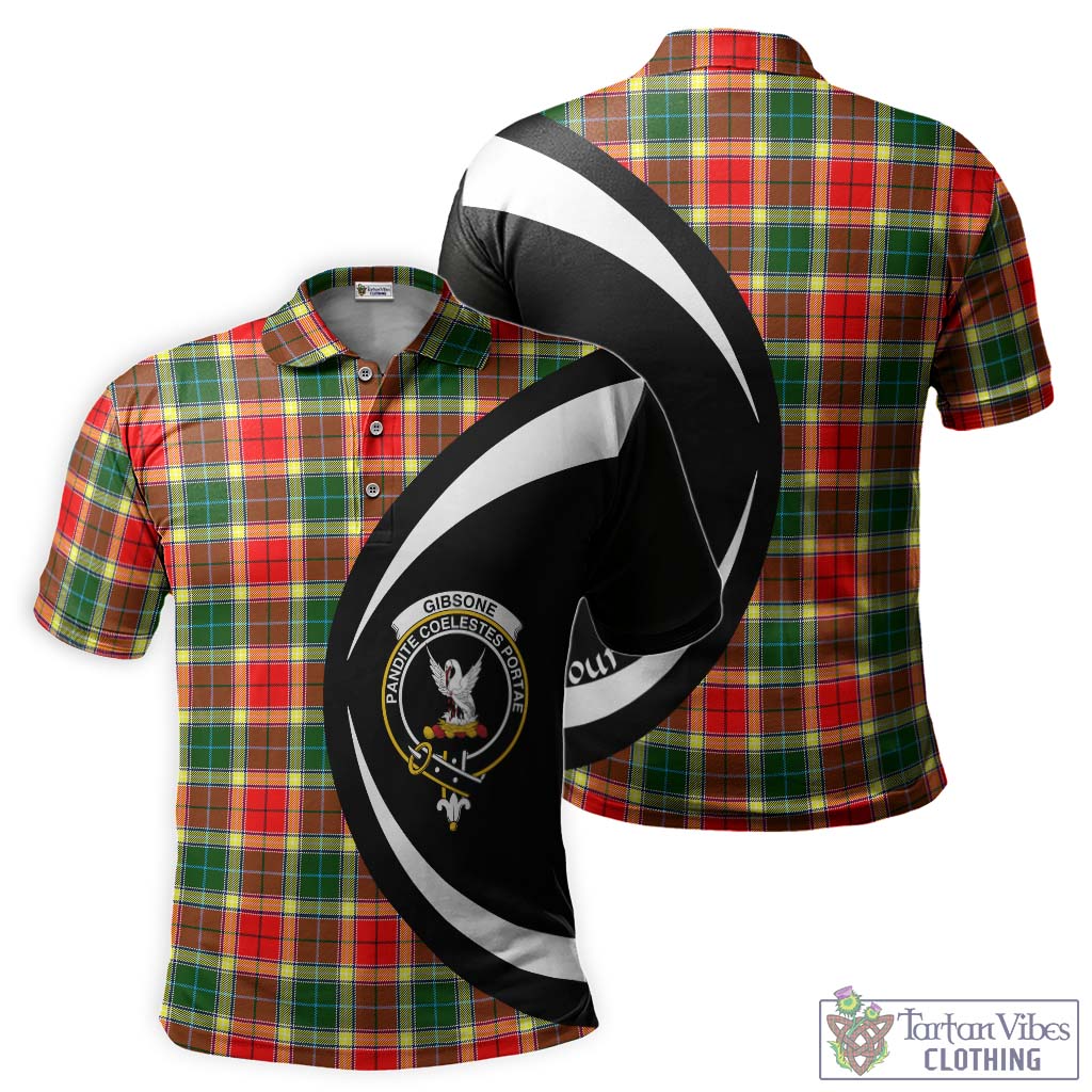Gibsone Tartan Men's Polo Shirt with Family Crest Circle Style Kid - Tartan Vibes Clothing