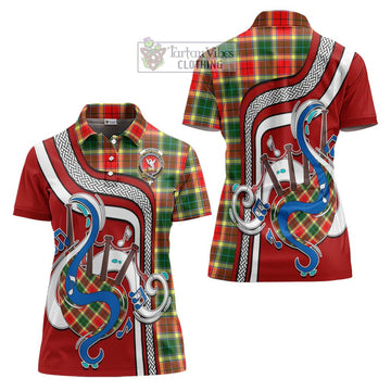 Gibsone Tartan Women's Polo Shirt with Epic Bagpipe Style