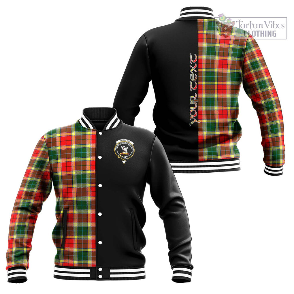 Gibsone Tartan Baseball Jacket with Family Crest and Half Of Me Style Unisex - Tartanvibesclothing Shop