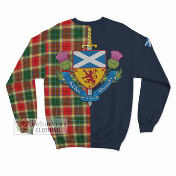 Gibsone Tartan Sweatshirt Alba with Scottish Lion Royal Arm Half Style