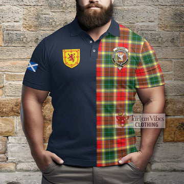 Gibsone Tartan Polo Shirt Alba with Scottish Lion Royal Arm Half Style