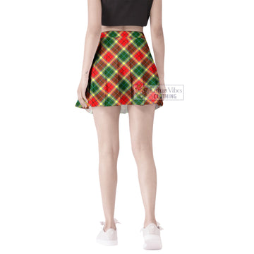 Gibsone Tartan Women's Plated Mini Skirt Cross Style