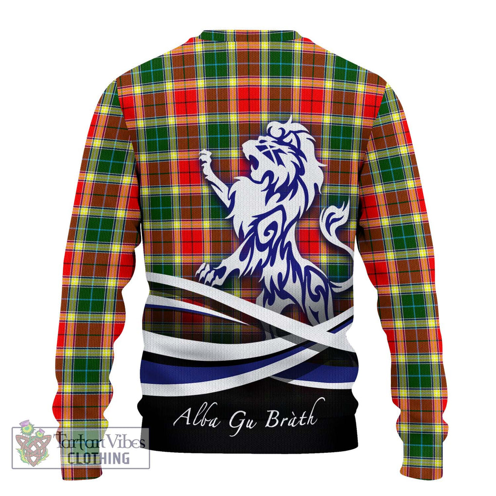Gibsone Tartan Knitted Sweater with Alba Gu Brath Regal Lion Emblem - Tartanvibesclothing Shop
