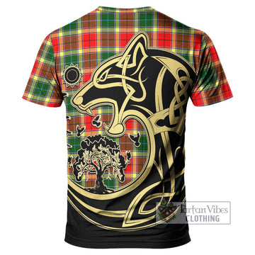 Gibsone Tartan T-Shirt with Family Crest Celtic Wolf Style - Tartan Vibes Clothing