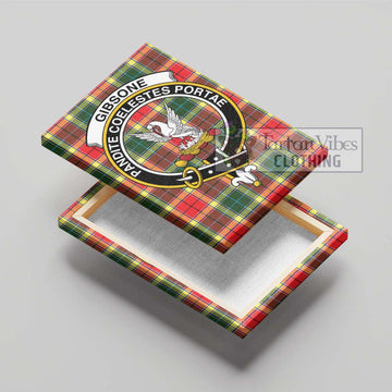 Gibsone Tartan Canvas Print Wall Art with Family Crest