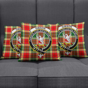 Gibson (Gibbs or Gibsone) Tartan Pillow Cover with Family Crest