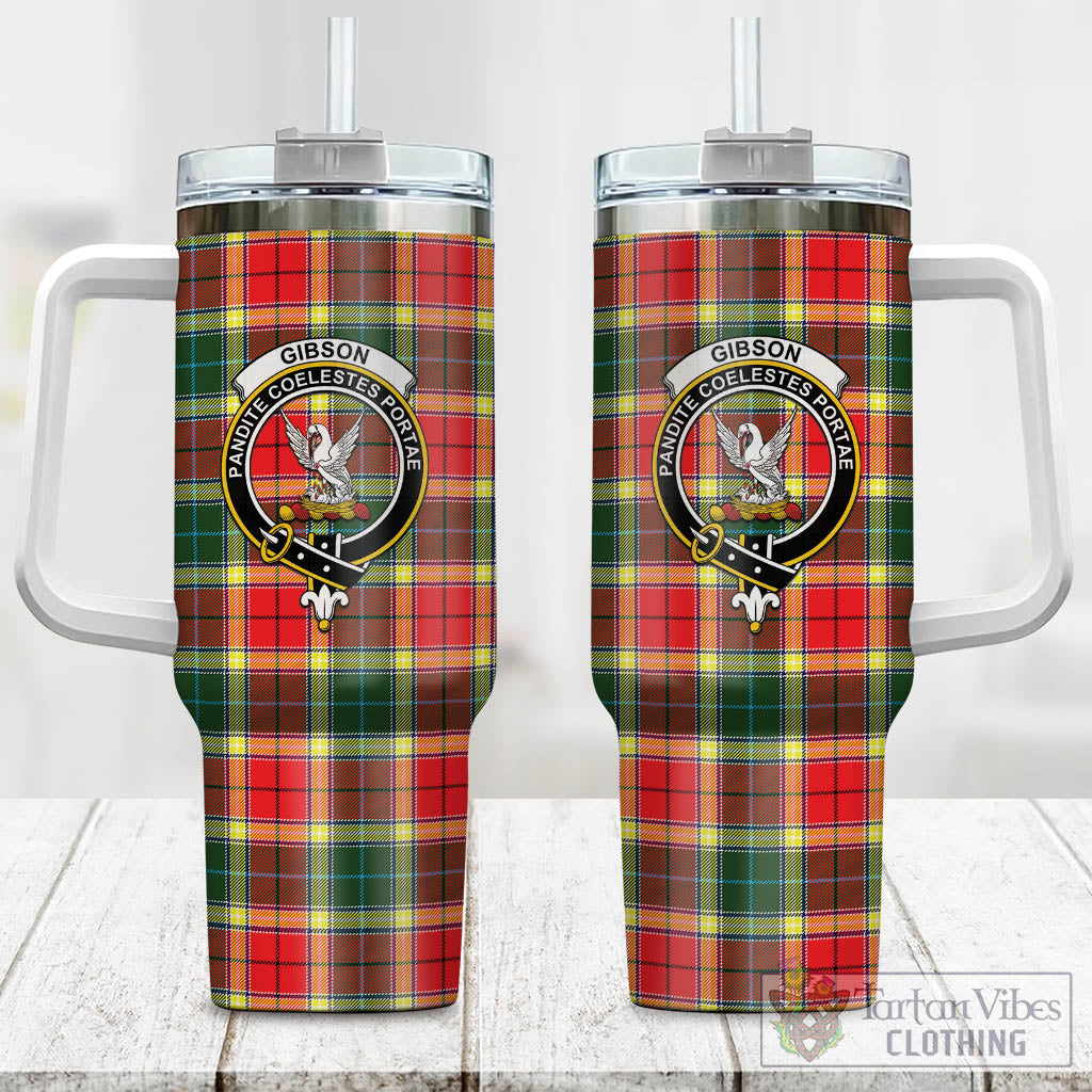Gibson (Gibbs or Gibsone) Tartan Tumbler with Handle with Family Crest One Size 40 OZ - Tartan Vibes Clothing