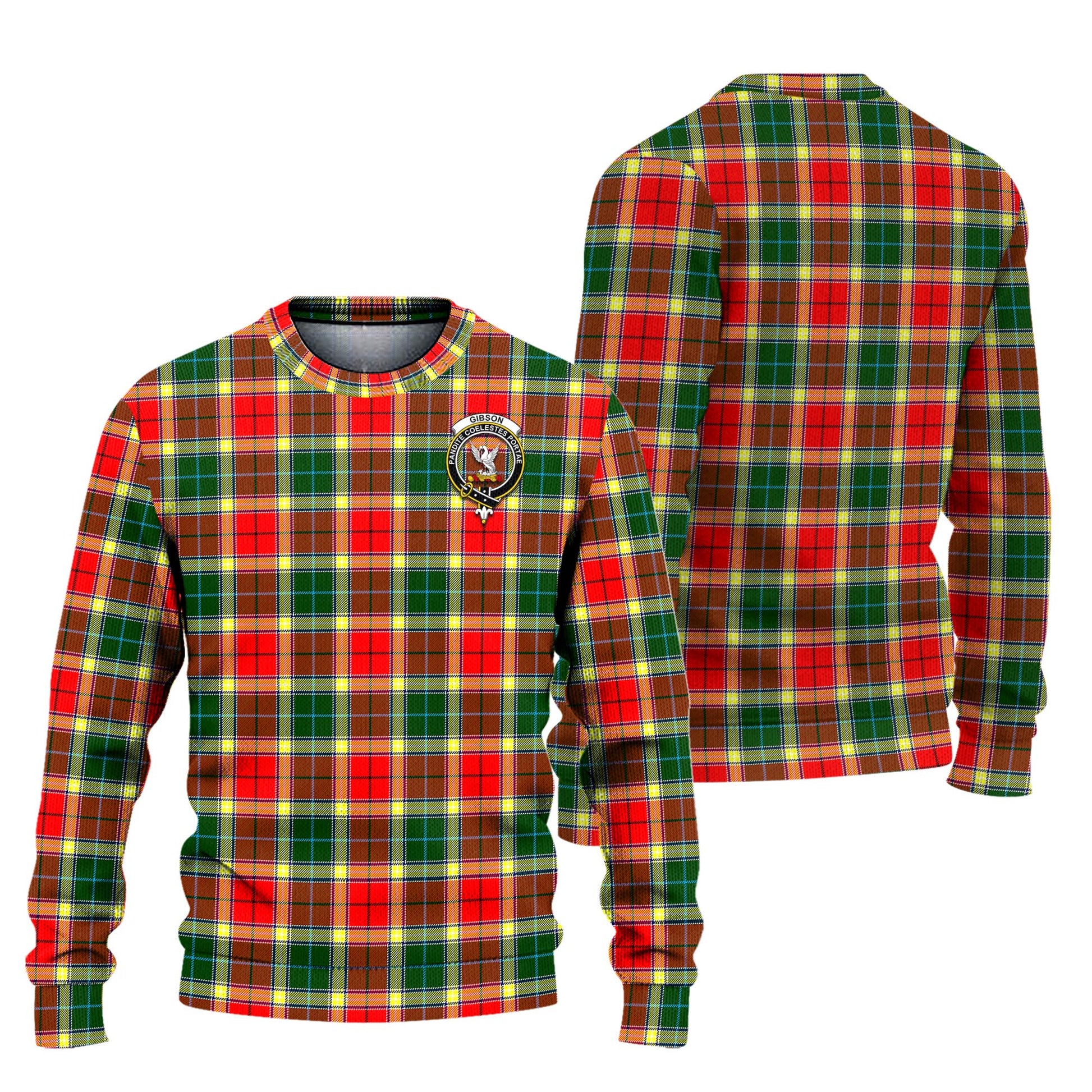 Gibsone (Gibson-Gibbs) Tartan Knitted Sweater with Family Crest Unisex - Tartanvibesclothing