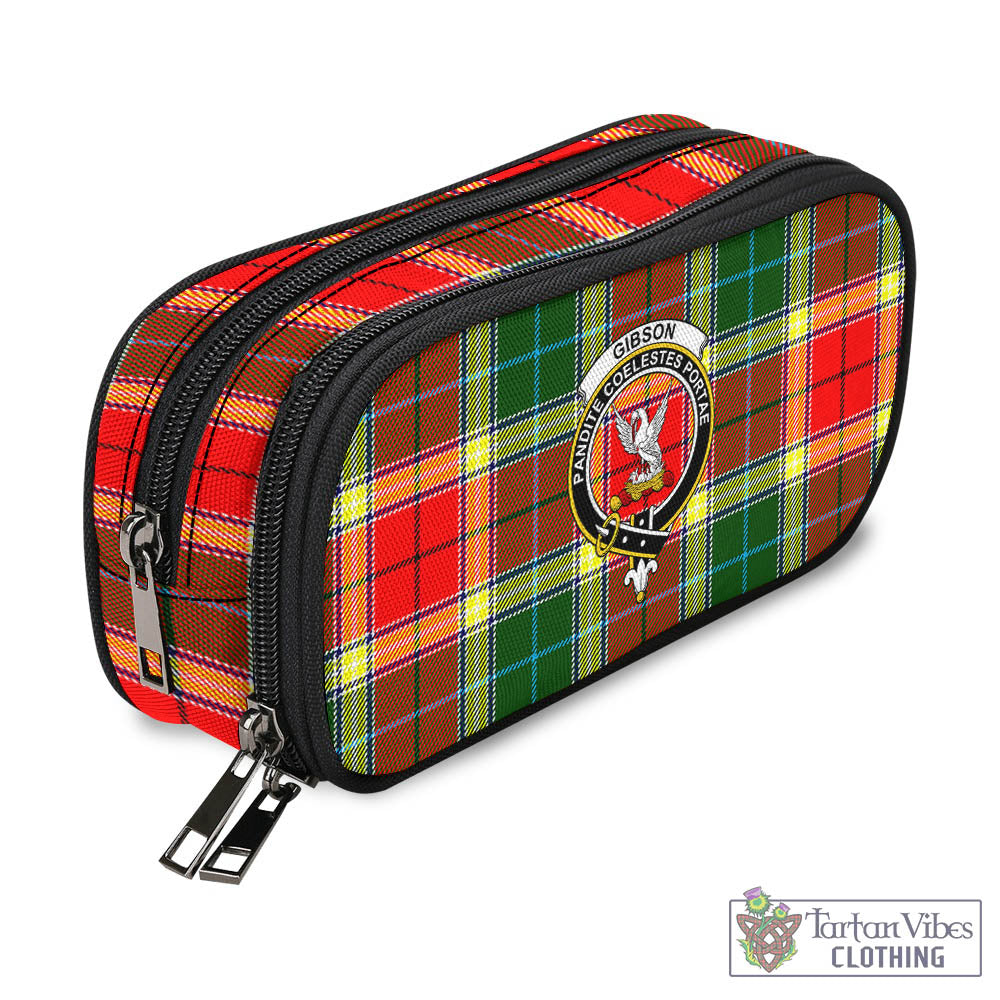 Tartan Vibes Clothing Gibsone (Gibson-Gibbs) Tartan Pen and Pencil Case with Family Crest