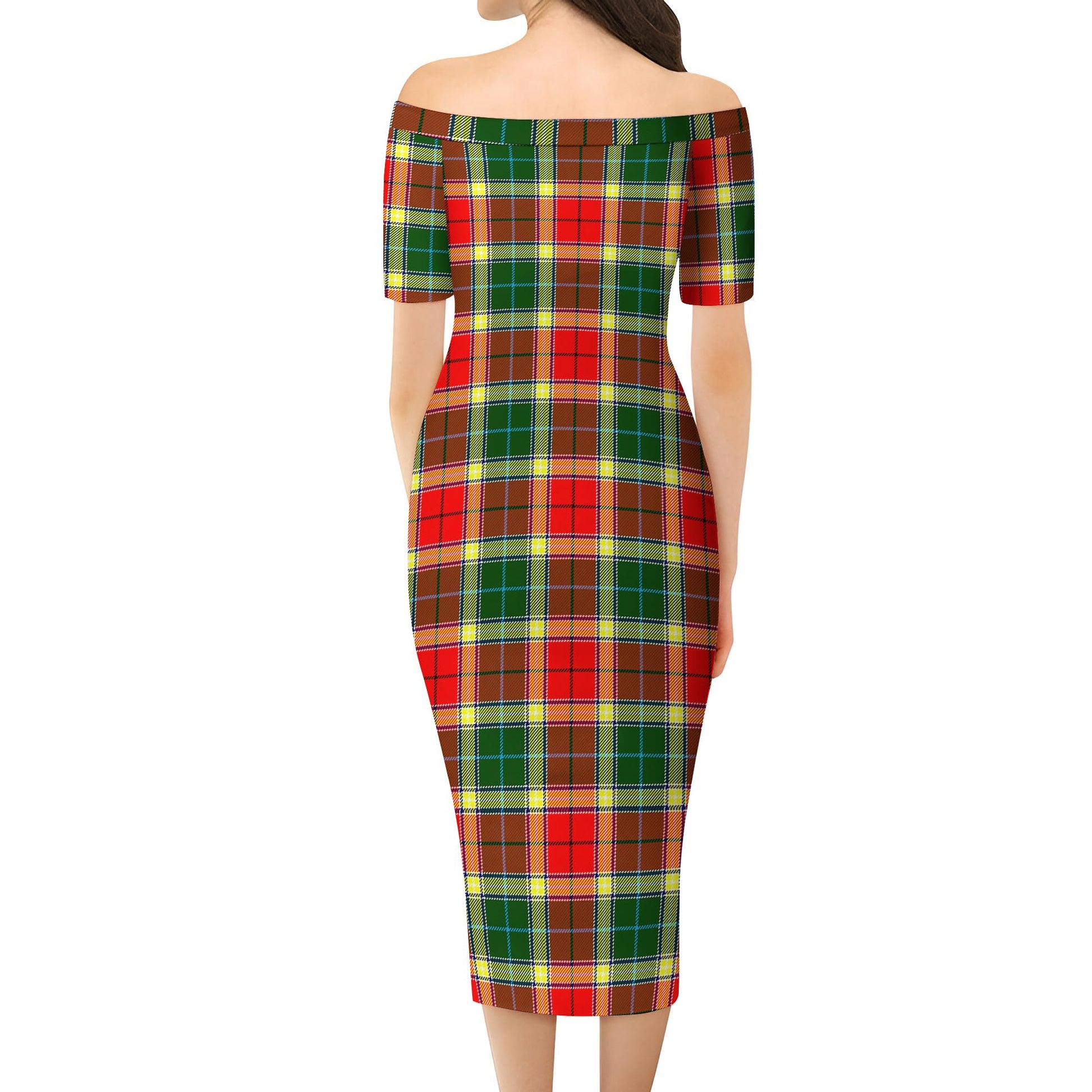 Gibsone (Gibson-Gibbs) Tartan Off Shoulder Lady Dress - Tartan Vibes Clothing