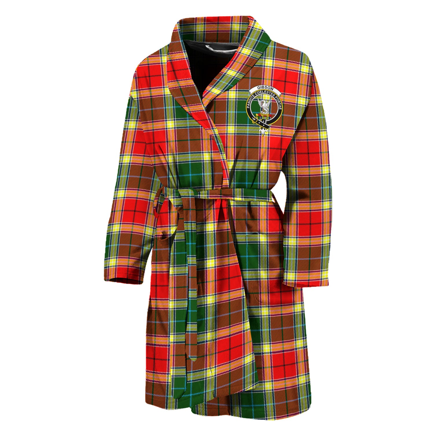 Gibson (Gibbs or Gibsone) Tartan Bathrobe with Family Crest Unisex M - Tartan Vibes Clothing