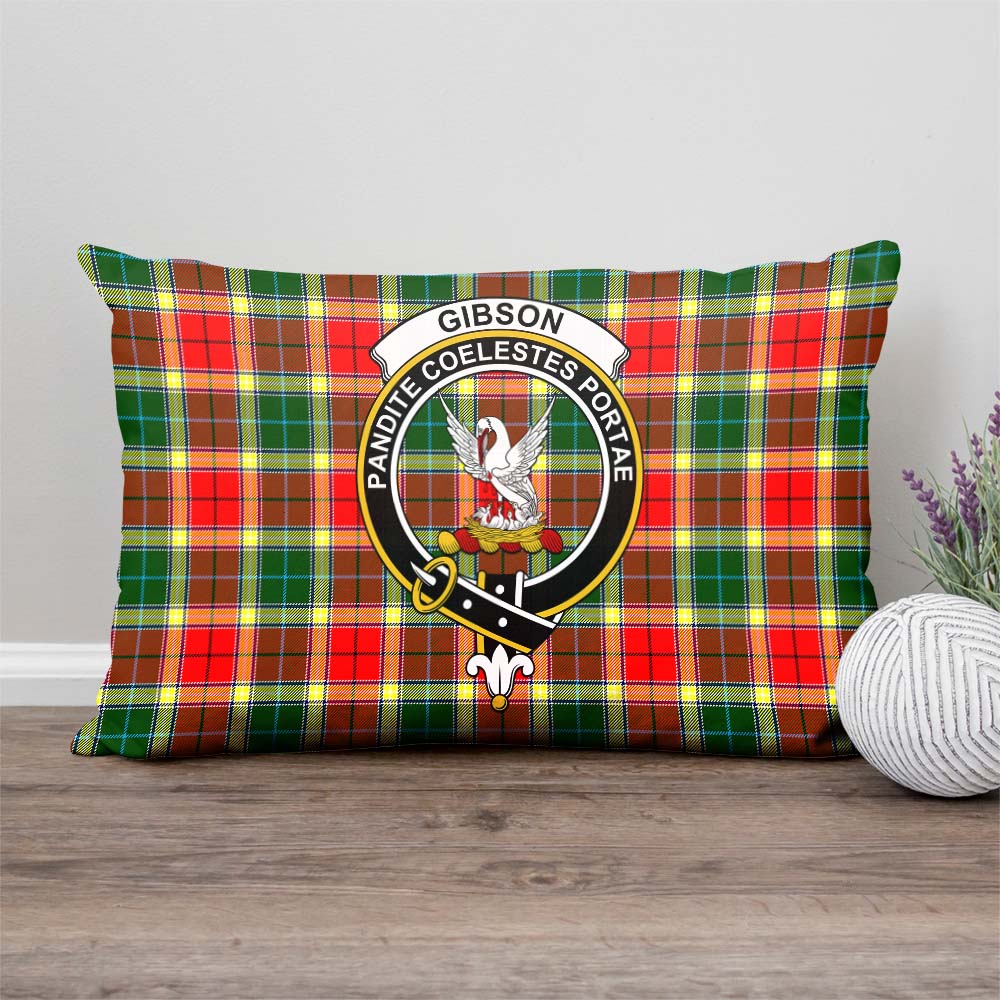 Gibsone (Gibson-Gibbs) Tartan Pillow Cover with Family Crest Rectangle Pillow Cover - Tartanvibesclothing