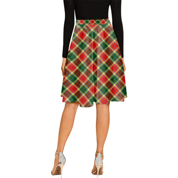 Gibsone (Gibson-Gibbs) Tartan Melete Pleated Midi Skirt Cross Style - Tartan Vibes Clothing
