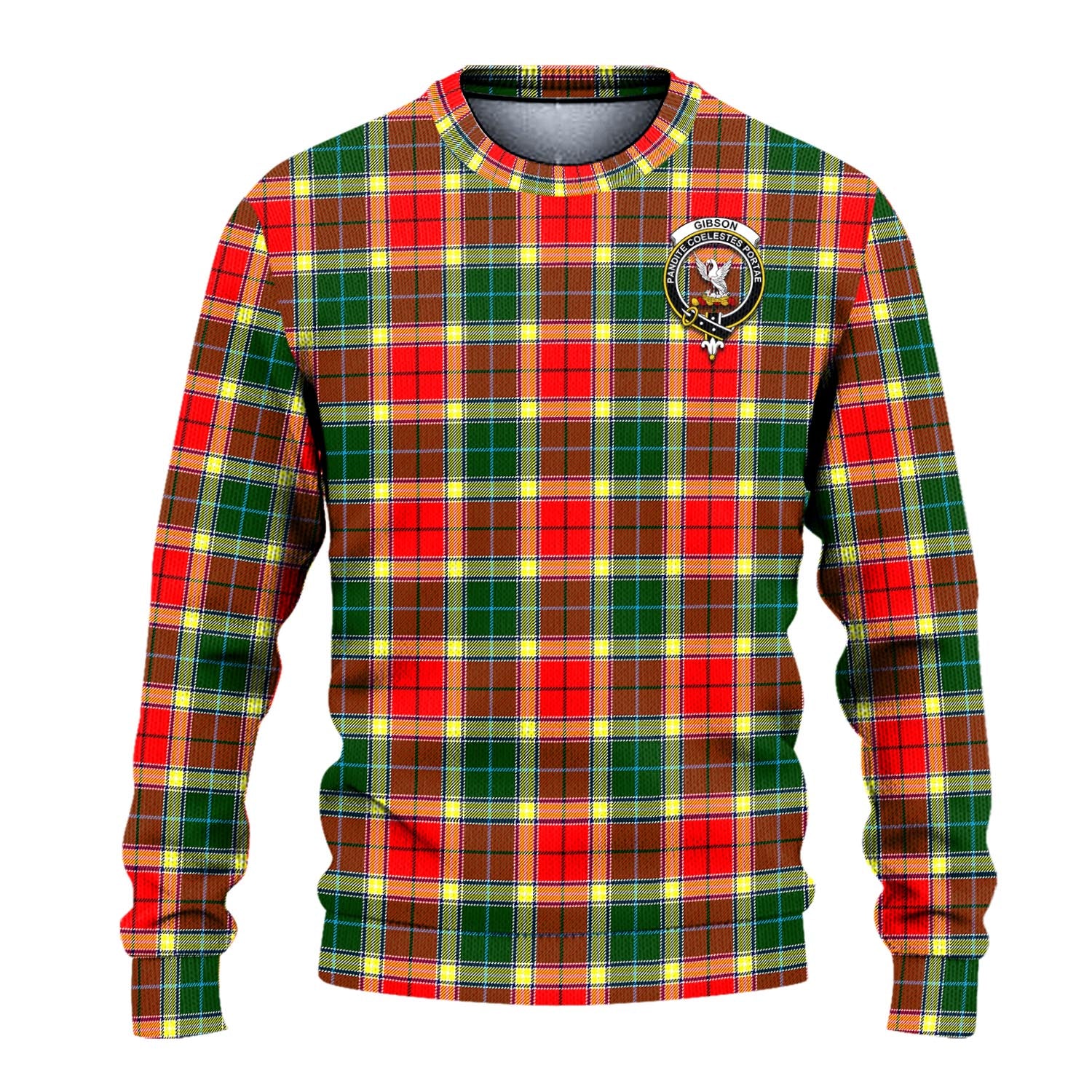 Gibsone (Gibson-Gibbs) Tartan Knitted Sweater with Family Crest - Tartanvibesclothing