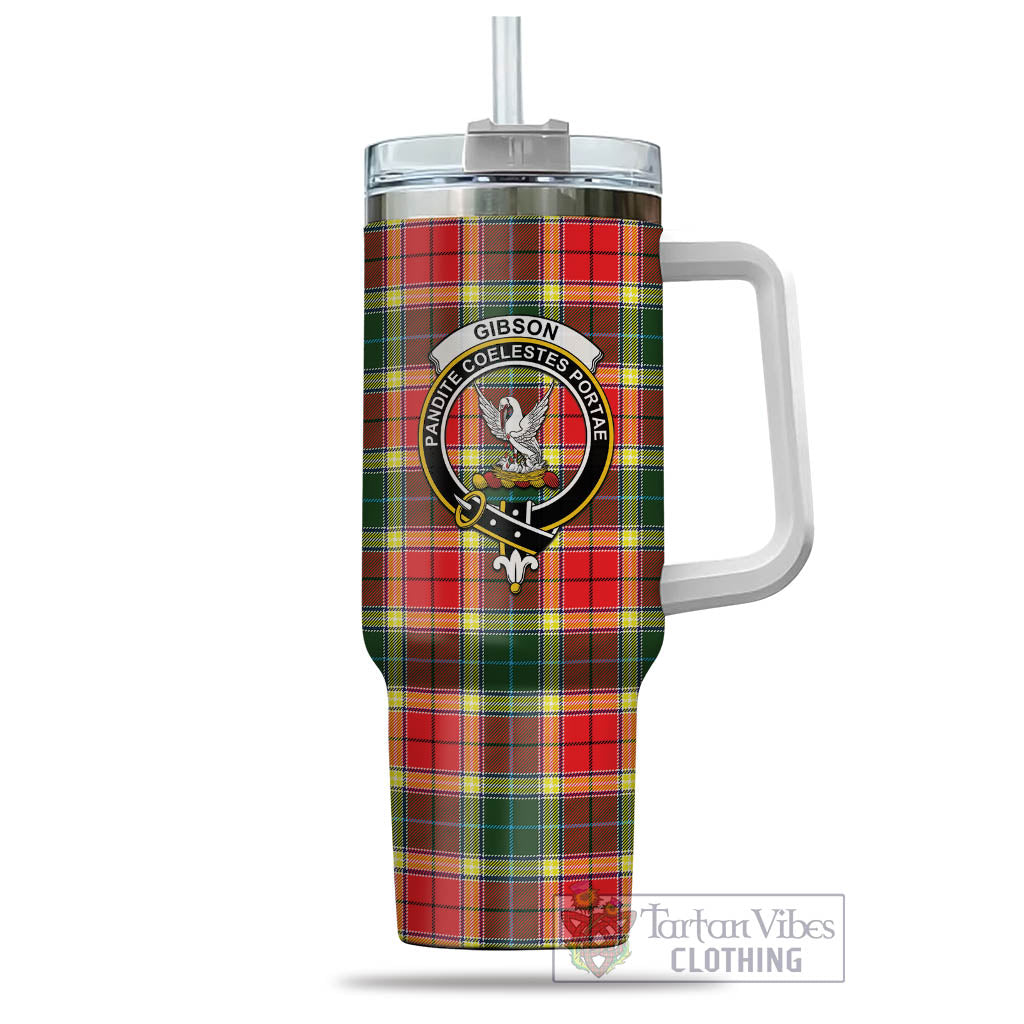 Gibson (Gibbs or Gibsone) Tartan Tumbler with Handle with Family Crest - Tartan Vibes Clothing