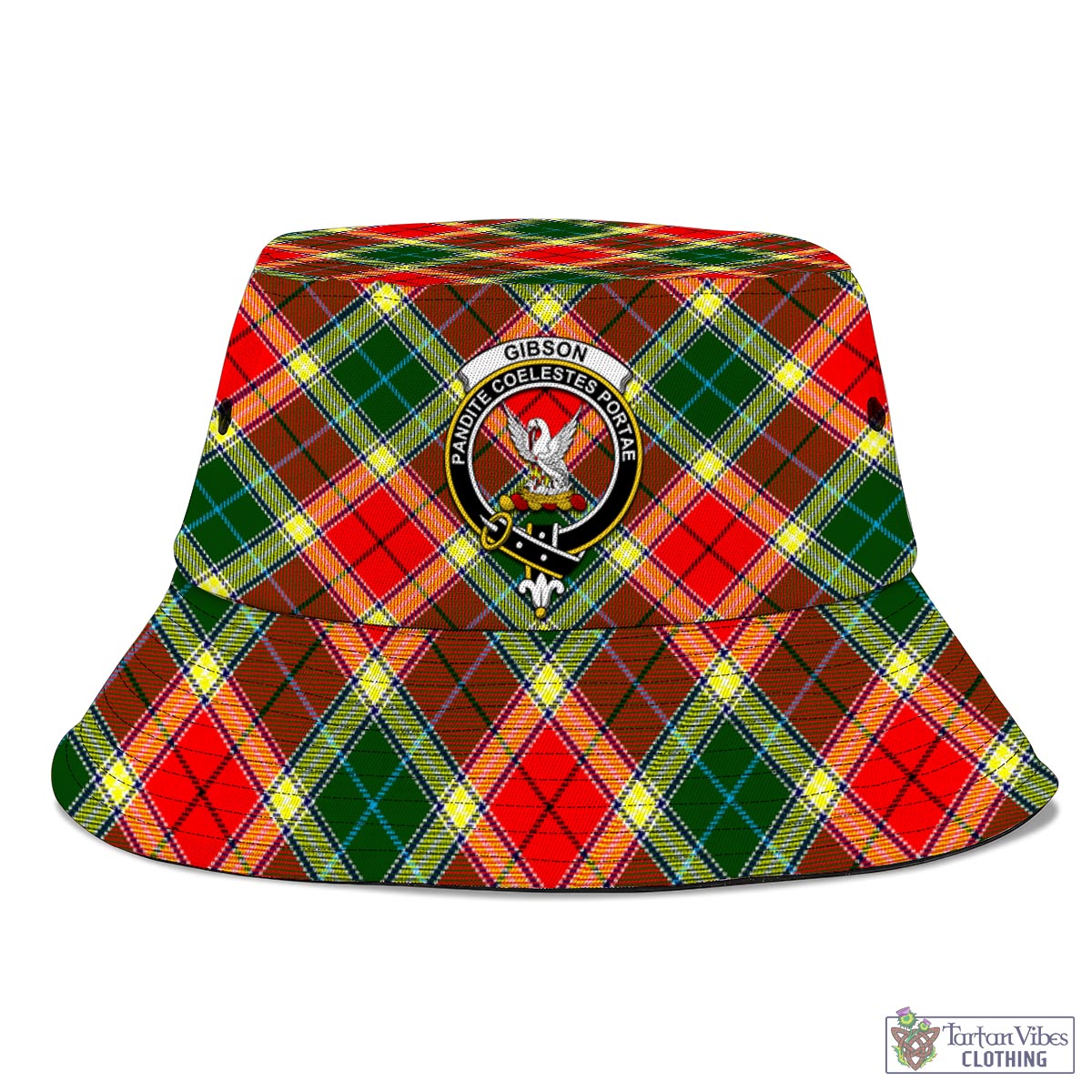 Gibson (Gibbs or Gibsone) Tartan Bucket Hat with Family Crest - Tartan Vibes Clothing