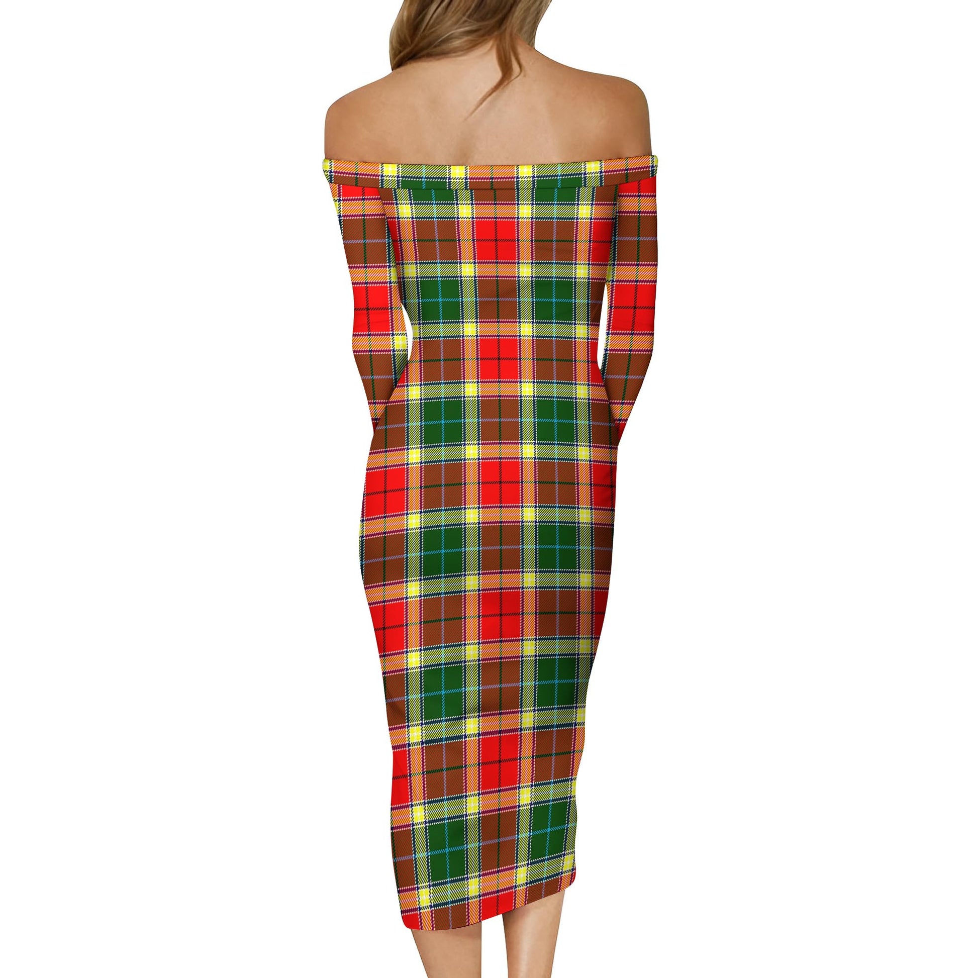 Gibsone (Gibson-Gibbs) Tartan Off Shoulder Lady Dress - Tartan Vibes Clothing