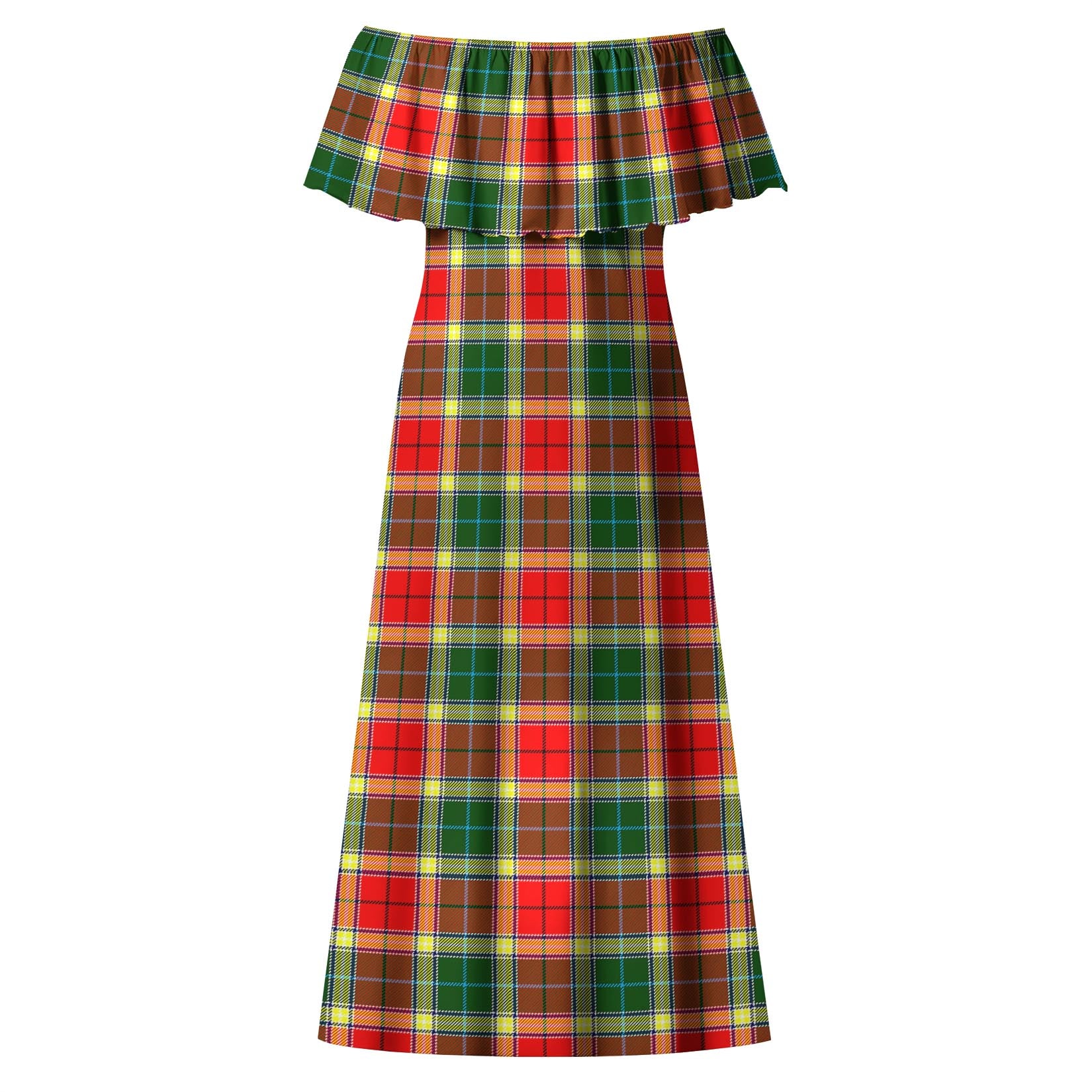 Gibsone (Gibson-Gibbs) Tartan Off Shoulder Long Dress - Tartan Vibes Clothing