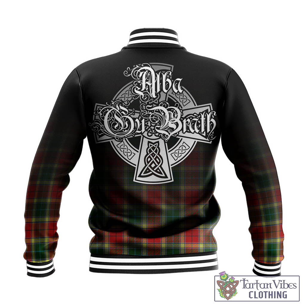 Gibson (Gibbs or Gibsone) Tartan Baseball Jacket Featuring Alba Gu Brath Family Crest Celtic Inspired - Tartan Vibes Clothing