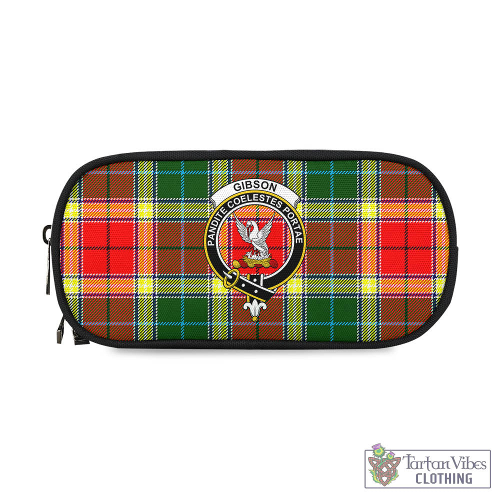 Tartan Vibes Clothing Gibsone (Gibson-Gibbs) Tartan Pen and Pencil Case with Family Crest