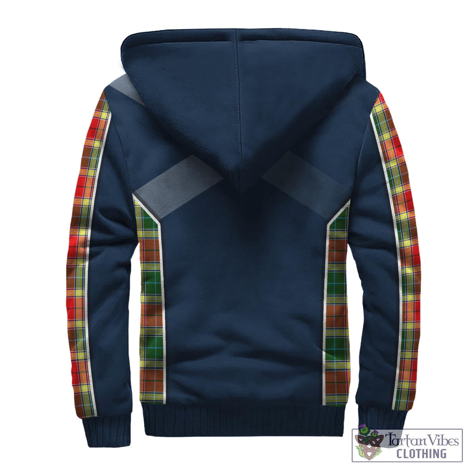 Tartan Vibes Clothing Gibsone (Gibson-Gibbs) Tartan Sherpa Hoodie with Family Crest and Lion Rampant Vibes Sport Style