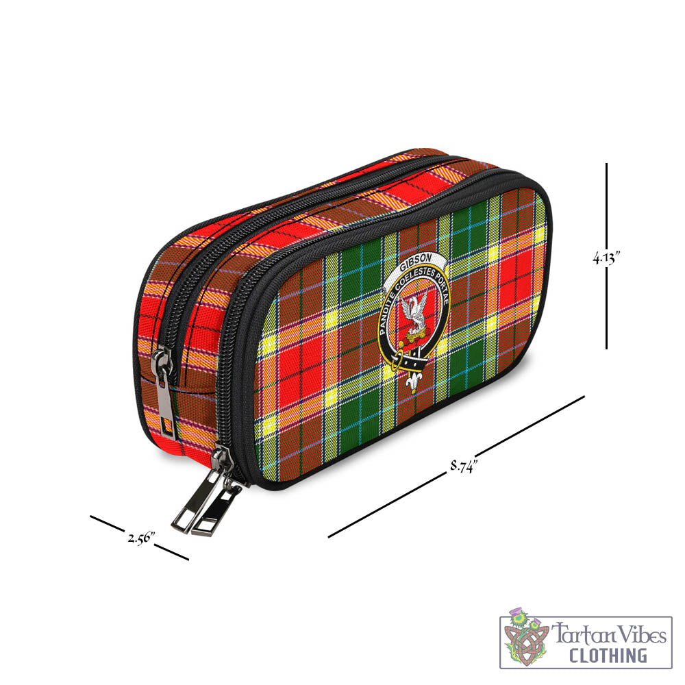 Tartan Vibes Clothing Gibsone (Gibson-Gibbs) Tartan Pen and Pencil Case with Family Crest
