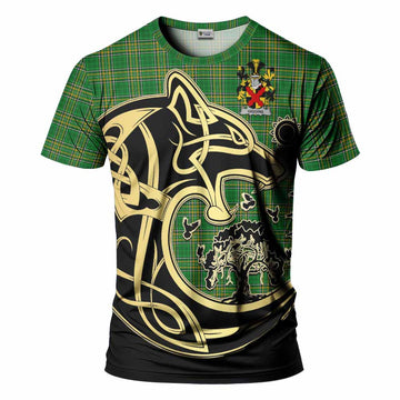 Giggins Irish Tartan T-Shirt with Coat of Arms Celtic Wolf Style Kid's Shirt - Tartan Vibes Clothing