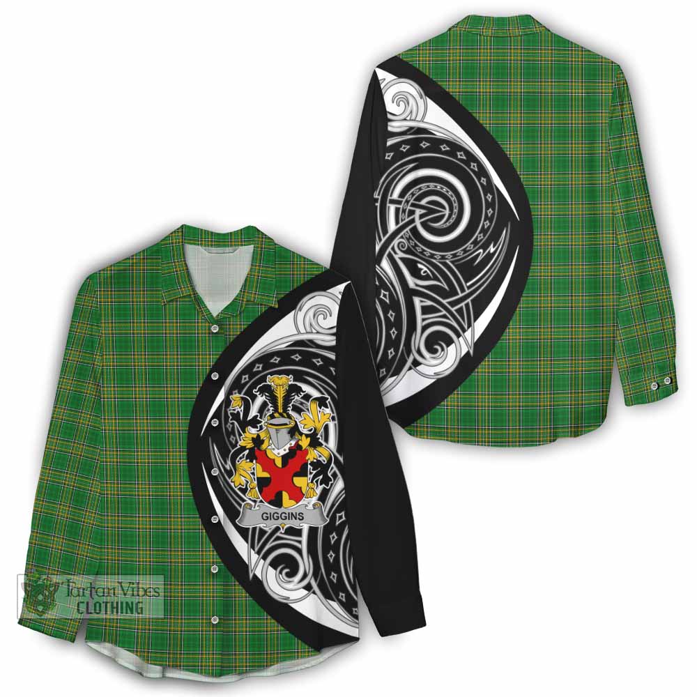 Tartan Vibes Clothing Giggins Irish Clan Women's Casual Shirt Celtic Circle Style