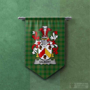 Gilbert Irish Clan Tartan Gonfalon, Tartan Banner with Coat of Arms