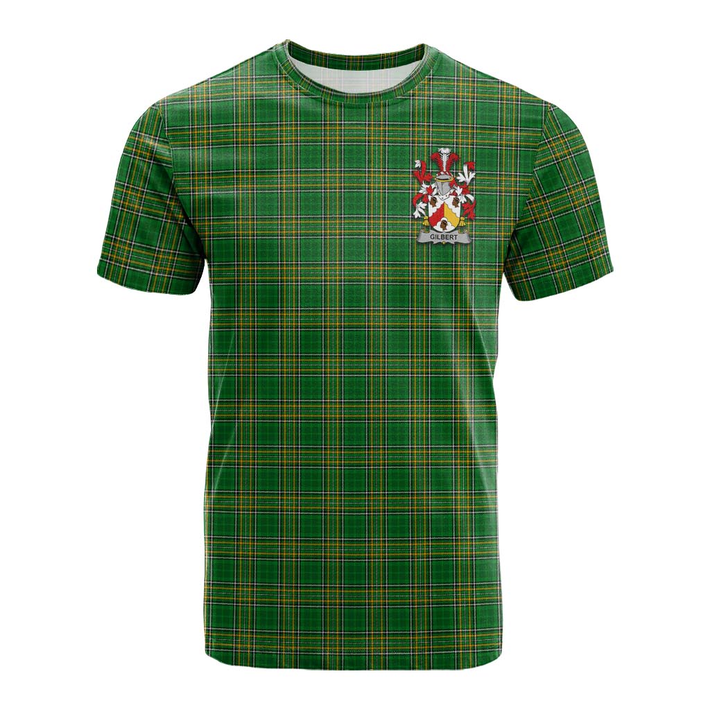Tartan Vibes Clothing Gilbert Irish Clan Tartan Cotton T-shirt with Coat of Arms