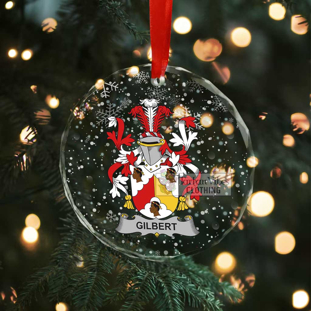 Gilbert Irish Clan Christmas Glass Ornament with Coat of Arms - 2D-tartanvibesclothing