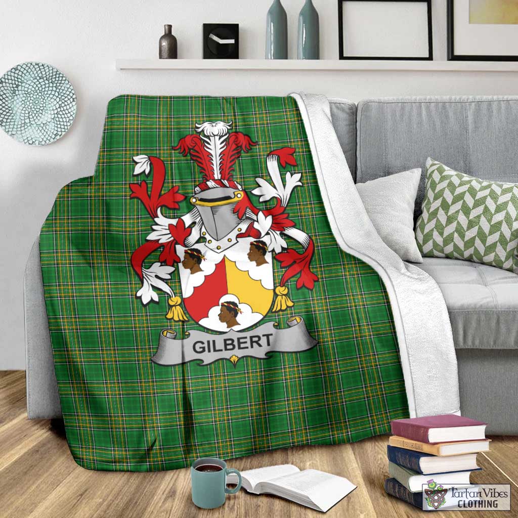 Gilbert Irish Clan Tartan Blanket with Coat of Arms - Tartan Vibes Clothing