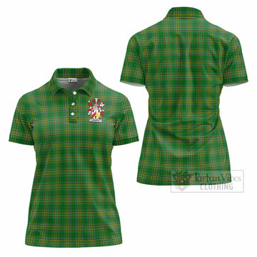 Gilbert Irish Clan Tartan Women's Polo Shirt with Coat of Arms