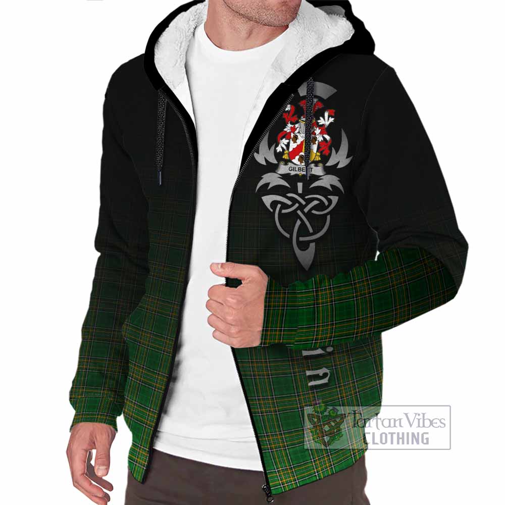 Tartan Vibes Clothing Gilbert Irish Clan Sherpa Hoodie with Coat of Arms Erin Go Bragh Celtic Inspired