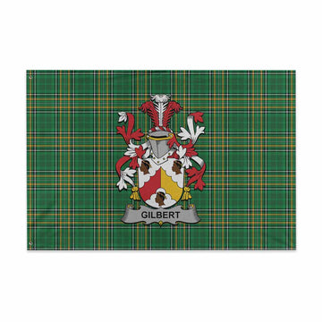 Gilbert Irish Clan Tartan House Flag with Coat of Arms