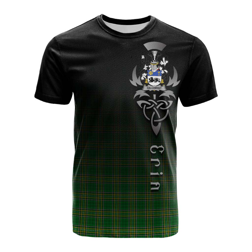 Tartan Vibes Clothing Gilchrist Irish Clan Cotton T-shirt with Coat of Arms Erin Go Bragh Celtic Inspired